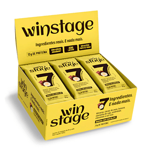 Display C/12x Barra De Proteína Sabor Banana Com Chocolate 54g - Winstage